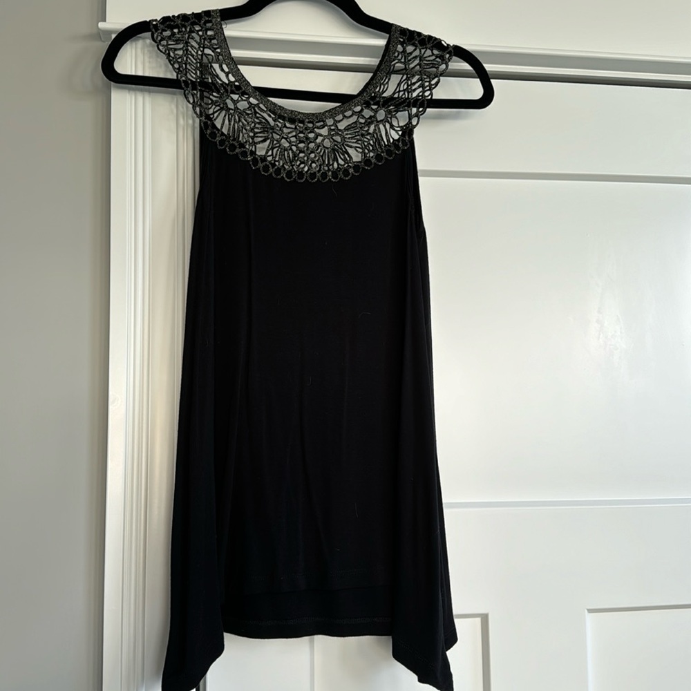 Black sequin tank top